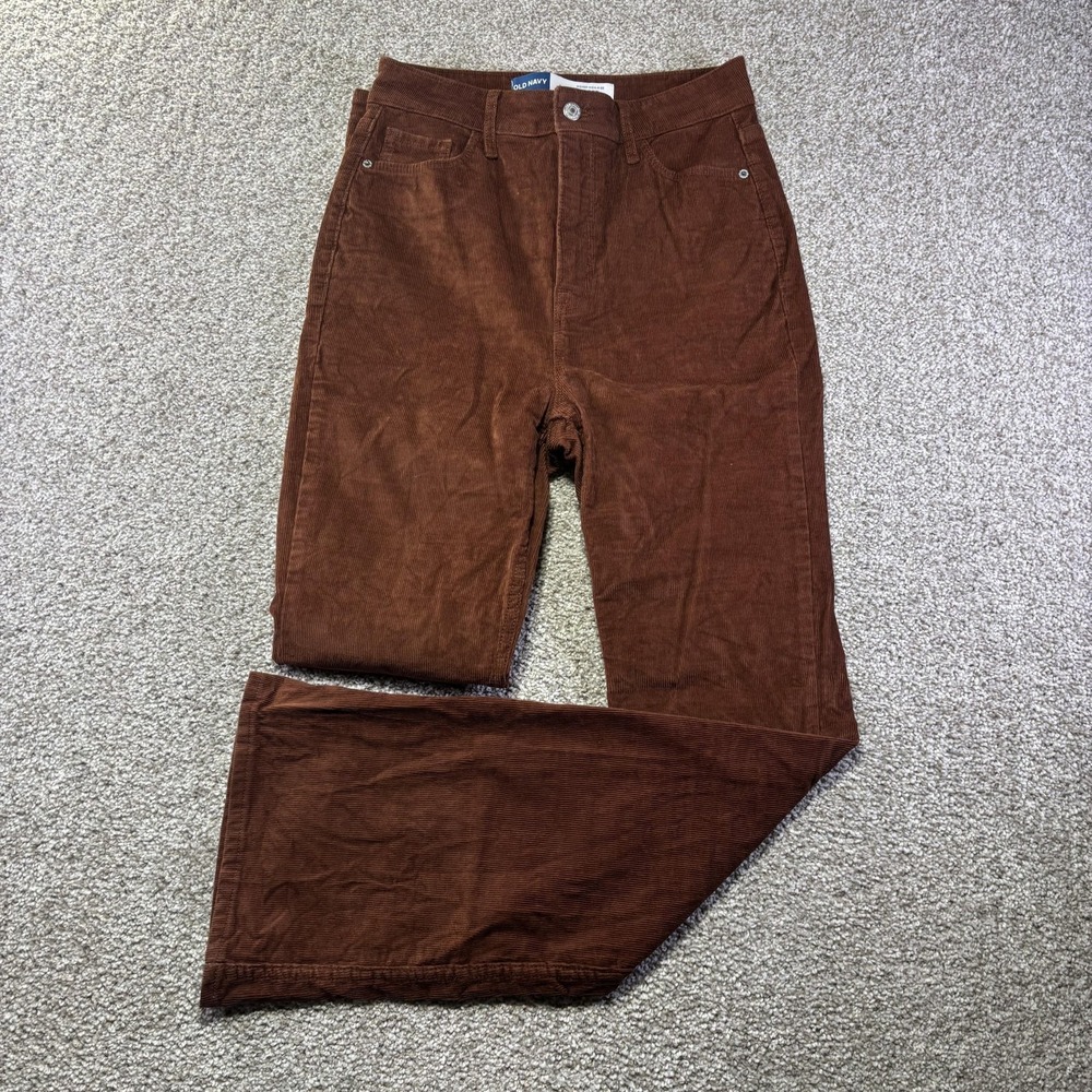 Old Navy Higher High-Rise Flare Pants Womens 4 Brown Corduroy Stretch Y2K Fall